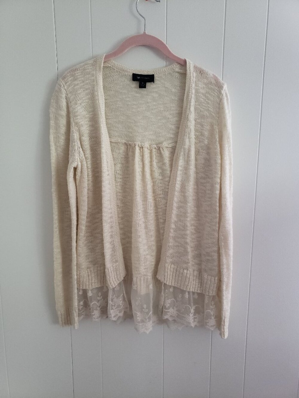 AB Studio Knit With Lace Cardigan Size M